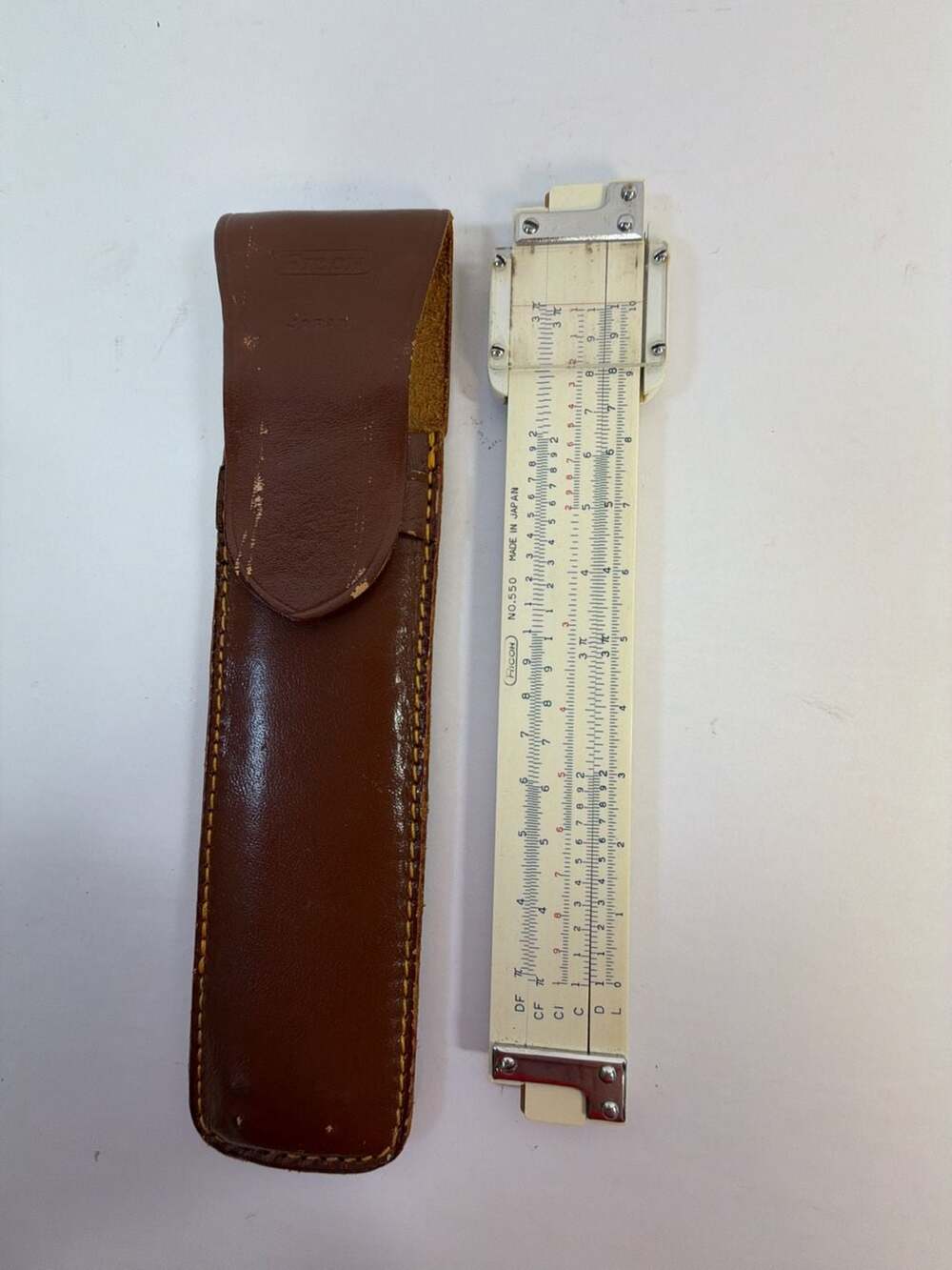 Vintage‎ Ricoh No. 550 Slide Rule with Leather Case